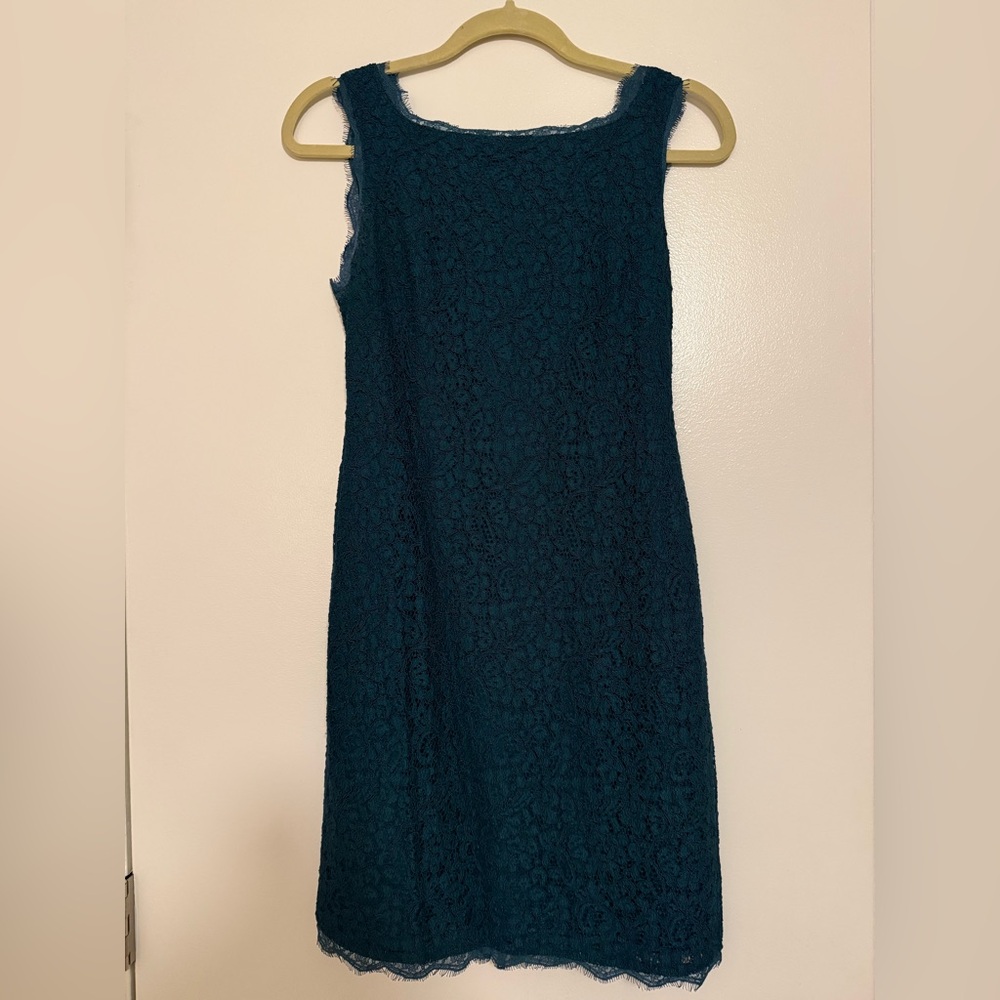 Adrianna Papell Deep Blue Lace Midi Dress